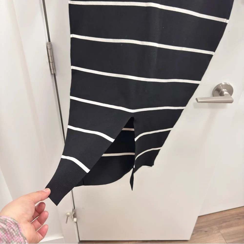 Vero Moda Black and White Striped Dress size M - Picture 3 of 4